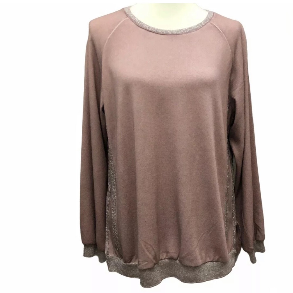 Flora Ashley Womens Round Neck Long Sleeve Top